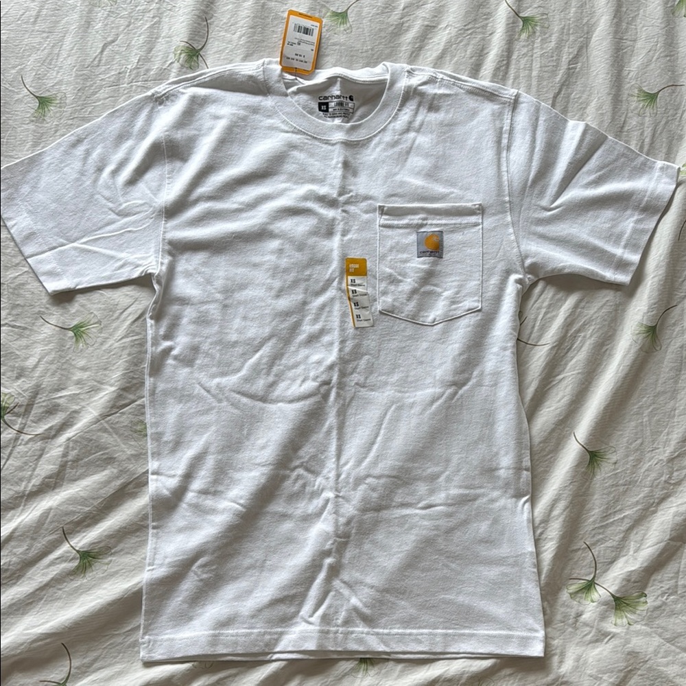 Carhartt branded pocket loose fit white t shirt- size XS